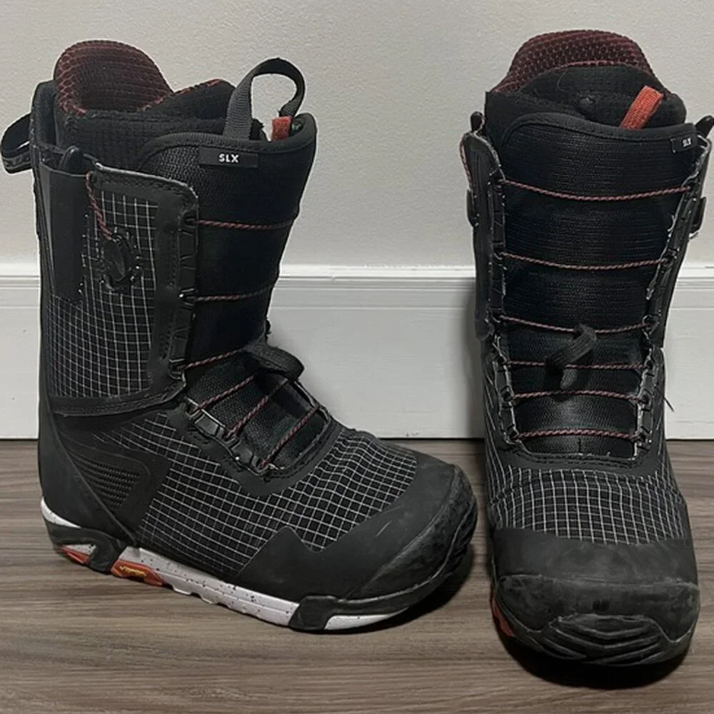 $695 Burton SLX Snowboard Boots! 7.5 Black Grid Great Condition Top of the Line